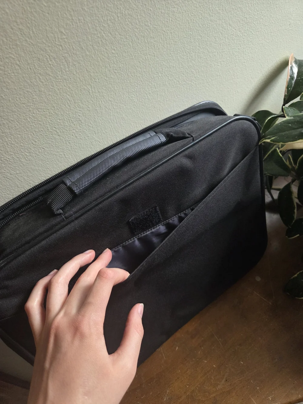 Black Laptop Briefcase Bag - Compact Professional Carry